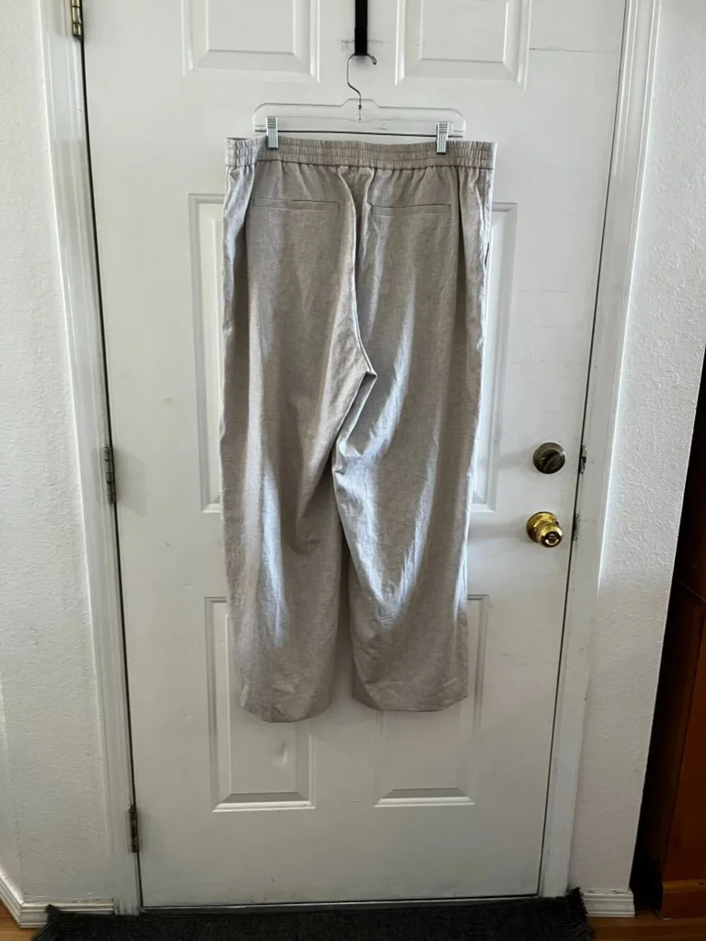 Banana Republic Woman's Wide-Leg High-Rise Linen-Blend Trousers Pants Sz XL